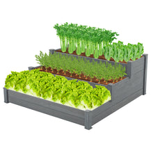 Load image into Gallery viewer, 48.6 x 48.6 x 21in Raised Garden Bed Horticulture Outdoor Elevated Flower Box Tiered Garden Bed Wooden Vegetables Growing Planter for Backyard/Patio/Gardener Grey
