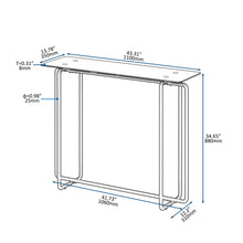 Load image into Gallery viewer, Console Table single layer tempered glass rectangular porch table black leg double tempered glass tea table,Black
