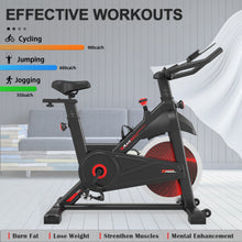 Load image into Gallery viewer, Indoor Cycling Exercise Bike Stationary, Home Gym Workout Fitness Bike with Comfortable Cusion, LCD Display and Hand Pulse
