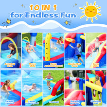 Load image into Gallery viewer, 10 in1 Inflatable slide water park  bouncing house garden with splash pool &amp; water gun &amp; basketball &amp; climbing wall &amp; dual pools &amp; soccer
