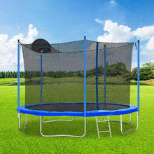 Load image into Gallery viewer, 12FT Trampoline for Adults &amp; Kids with Basketball Hoop, Outdoor Trampolines w/Ladder and Safety Enclosure Net for Kids and adults
