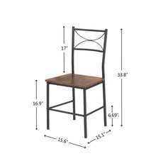 Load image into Gallery viewer, 3-Piece Kitchen Dining Room Table Set Retro Brown chair
