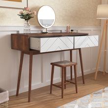 Load image into Gallery viewer, Entryway Table with 2 Carved Panel Drawers, Console Table with Storage Space and Wood Legs,Sofa Table Behind Couch for Hallway, Living Room, Natural Color
