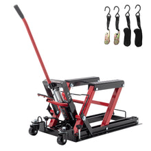 Load image into Gallery viewer, Hydraulic Motorcycle Lift Jack, 1500 LBS Capacity Foot-Operated Motorcycle Lift Table, ATV Scissor Lift Jack with 4.5" - 15" Lifting Range, Portable Motorcycle Lift Table with Wheels
