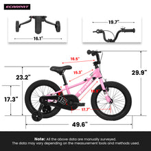 Load image into Gallery viewer, A18117 Kids' Bike 18 Inch Wheels, 1-Speed Boys Girls Child Bicycles For 3-5Years, With Removable Training Wheels Baby Toys, Front V Brake, Rear Holding Brake
