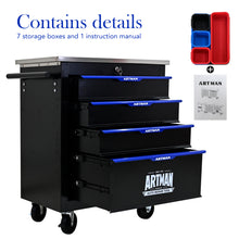 Load image into Gallery viewer, 4 DRAWERS MULTIFUNCTIONAL TOOL CART WITH WHEELS-BLACK
