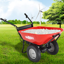 Load image into Gallery viewer, RedRock Wheelbarrow Utility Cart Electric Powered 24V DC 180W AGM Battery 330lbs (150kgs) Max Capacity Barrel Dump Material Debris Hauler
