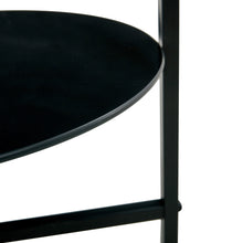 Load image into Gallery viewer, 2- layer Tempered Glass End Table, Round Coffee Table for Bedroom Living Room Office (black)
