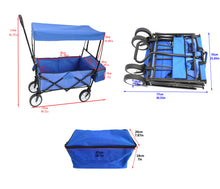 Load image into Gallery viewer, Garden Shopping Beach Cart folding wagon (Blue)
