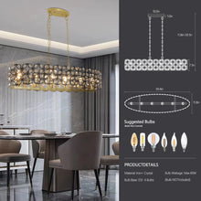 Load image into Gallery viewer, Modern Champagne Gold Oval Crystal ceiling chandelier  Luxury Home Decor Light Fixture
