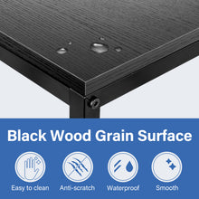 Load image into Gallery viewer, YSSOA C Shaped Sofa Side End Table with Hardwood Surface, 13.75" D x 21.75" W x 27" H, Black

