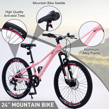Load image into Gallery viewer, Mountain Bike for Girls and Boys  Mountain 24 inch shimano 7-Speed bike
