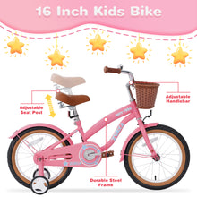 Load image into Gallery viewer, Multiple Colors,Girls Bike  for 4-7Years Old Kids,16 inch  wheel ,Training Wheels Included

