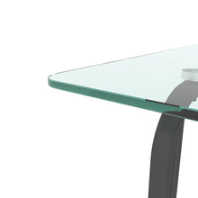 Load image into Gallery viewer, 1-piece Rectangle Dining Table with Black Metal Frame, Tempered Glass Dining Table for Kitchen Room, (Transparent+Black)
