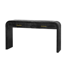 Load image into Gallery viewer, TREXM Unique Retro Silhouette Console Table with Open Style, Two Top Drawers for Entrance, Dinning Room, Living Room (Antique Black)
