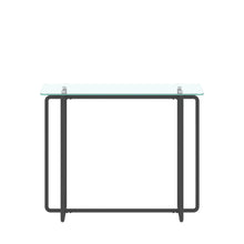 Load image into Gallery viewer, Console Table single layer tempered glass rectangular porch table black leg double tempered glass tea table,Transparent
