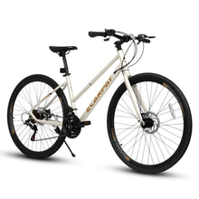 Load image into Gallery viewer, A28250 700C Road Hybrid Bike for Adult , 21-Speed Road Bike Road Bicycle Carbon Steel Frame/Dual-Disc Brakes/Multiple Colors
