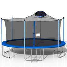Load image into Gallery viewer, 16FT Trampoline for Adults &amp; Kids with Basketball Hoop, Outdoor Trampolines w/Ladder and Safety Enclosure Net for Kids and Adults
