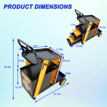 Load image into Gallery viewer, Multi-function welder trolley, MIG TIG ARC plasma cutter storage tank with 2 safety chains, portable 4-drawer chest, weight 280 LBS
