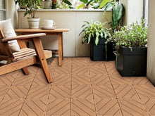Load image into Gallery viewer, Plastic Composite Deck Tiles Set of 35pcs, Composite Decking Resist Rust, Water, Weather, Easy to DIY &amp; Maintain, Ideal for Patios, Balconies, Rooftops, Decks, Indoor&amp;Outdoor, 12x12" Wood color
