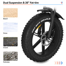 Load image into Gallery viewer, JANSNO Electric Bike 20" x 4.0 Electric Bike for Adults with 750W Brushless Motor, Long-Lasting 48V 14Ah Removable Battery, 7-Speed Transmission , 20 Inch Fat Tires,Integrated wheels,UL Certified.
