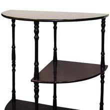 Load image into Gallery viewer, 26" Tall 3-Tier Wooden End Table, Crescent Shape with Cherry finish
