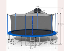 Load image into Gallery viewer, 14FT Trampoline for Adults &amp; Kids with Basketball Hoop, Outdoor Trampolines w/Ladder and Safety Enclosure Net for Kids and Adults
