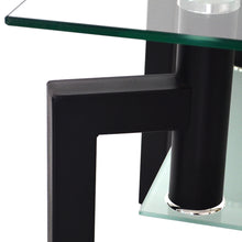 Load image into Gallery viewer, Rectangle Black Glass Coffee Table, Clear Coffee Table，Modern Side Center Tables for Living Room， Living Room Furniture
