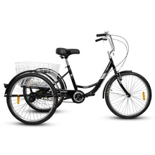 Load image into Gallery viewer, Adult Tricycles, 1 Speed Adult Trikes 24 inch 3 Wheel Bikes, Three-Wheeled Bicycles Cruise Trike with Shopping Basket for Seniors, Women, Men
