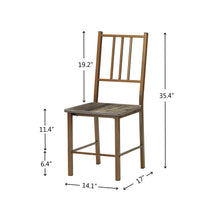 Load image into Gallery viewer, Dining Set for 2, Square wooden Dining Table with 4 Legs and 2 Metal Chair for Home Office, Kitchen, Dining Room
