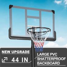 Load image into Gallery viewer, Portable Basketball Hoop Backboard System Stand Height Adjustable 6.6ft - 10ft with 44 Inch Backboard and Wheels for Adults Teens Outdoor Indoor Basketball Goal Game Play Set
