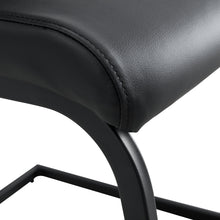 Load image into Gallery viewer, Dining chairs set of 2, Black PU Chair modern kitchen chair with metal leg
