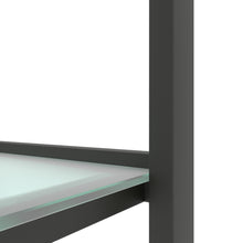Load image into Gallery viewer, Console Table Double layer tempered glass rectangular porch table black leg double layer glass tea table
