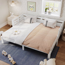 Load image into Gallery viewer, Twin Extending Daybed with Trundle, Wooden Daybed, White
