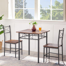 Load image into Gallery viewer, 3-Piece Kitchen Dining Room Table Set Retro Brown chair
