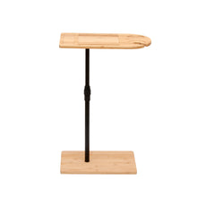 Load image into Gallery viewer, Couch Tray Table Bamboo Height Adjustable Side Table for Sofa C-shaped Oval End Tables with Slots for Bed &amp; Chairs in Living Room &amp; Bedroom (Oval + Rectangle)

