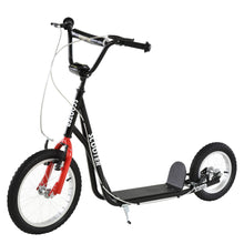 Load image into Gallery viewer, Youth Scooter, Teens Kick Scooter, Adjustable Handlebar Ride On Toy for 5+ with 16" Front and 12" Rear Dual Brakes Inflatable Wheels, Black
