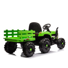 Load image into Gallery viewer, Ride on Tractor with Trailer,12V Battery Powered Electric Tractor Toy w/Remote Control,electric car for kids,Three speed adjustable,Power display, USB,MP3 ,Bluetooth,LED light,Two-point safety belt
