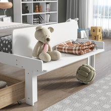 Load image into Gallery viewer, Twin Bed with Footboard Bench,2 drawers,White
