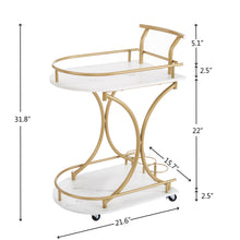 Load image into Gallery viewer, 2-Tier Bar Cart, Mobile Bar Serving Cart, Industrial Style Wine Cart for Kitchen, Beverage Cart with Wine Rack and Glass Holder, Rolling Drink Trolley for Living Room
