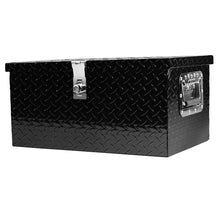 Load image into Gallery viewer, 20 Inch Black Aluminum Tool long Box Tread Flat box for Truck Car Outdoor Trailer Pickup Underbody RV ATV Storage Tools Organizer with Lock Side Handle and Keys (20.1"×11.8"×9.3")
