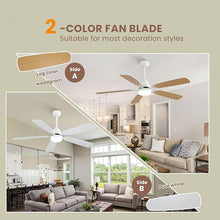 Load image into Gallery viewer, indoor Modern 52 Inch Ceiling Fan With Dimmable 6 Speed Wind 5 Blades Remote Control Reversible DC Motor With Led Light

