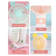 Load image into Gallery viewer, Portable Fan Handheld USB Rechargeable Mini Folding Fan Travel Outdoor Home Office Quiet Collapsible Desk Air Cooler Fan
