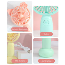 Load image into Gallery viewer, USB Rechargeable Handheld Mini Fan Air Cooler Electric Cooling Fan Travel Outdoor Office Light-weight Pocket Fan
