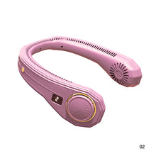 Load image into Gallery viewer, Mini Portable Bladeless Neck Fan 4000mah Rechargeable Air Cooler Cooling Fan Wearable Neckband Hanging Sports Fans
