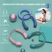 Load image into Gallery viewer, Mini Portable Bladeless Neck Fan 4000mah Rechargeable Air Cooler Cooling Fan Wearable Neckband Hanging Sports Fans
