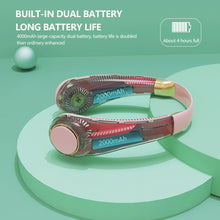 Load image into Gallery viewer, Mini Portable Bladeless Neck Fan 4000mah Rechargeable Air Cooler Cooling Fan Wearable Neckband Hanging Sports Fans
