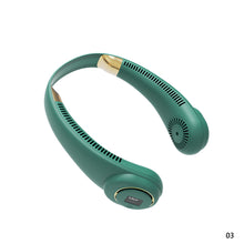 Load image into Gallery viewer, Mini Portable Bladeless Neck Fan 4000mah Rechargeable Air Cooler Cooling Fan Wearable Neckband Hanging Sports Fans
