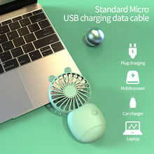 Load image into Gallery viewer, Summer Mini Handheld Fan USB Rechargeable Cooling Fan Desktop with Base Mobile Phone Bracket for Outdoor Office
