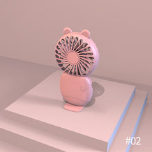 Load image into Gallery viewer, Summer Mini Handheld Fan USB Rechargeable Cooling Fan Desktop with Base Mobile Phone Bracket for Outdoor Office
